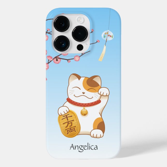 Coques Case-Mate iPhone Chat chanceux japonais, Calico Maneki Neko (Verso)