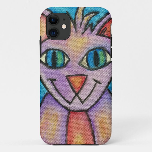 Coques Case-Mate iPhone Chat Chaton Rose Violet (Dos)