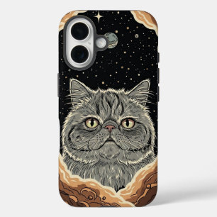 Coques iPhone 16 Chat Cosmique