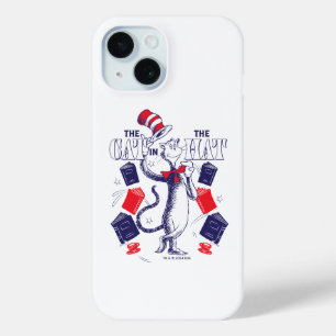 Coque Pour iPhone 15 Chat dans le Casquette   Lecture de livres