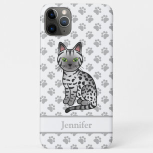 Case-Mate iPhone Case Chat de dessin animé mignon Mau égyptien argenté &