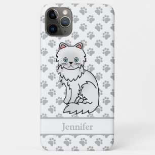 Case-Mate iPhone Case Chat de dessin animé mignon persan blanc & nom