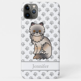 Case-Mate iPhone Case Chat de dessin animé persan couleur crème bleue mi