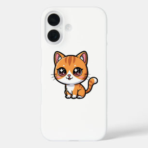 Coques iPhone 16 Chat de dessin animé tabby orange adorable
