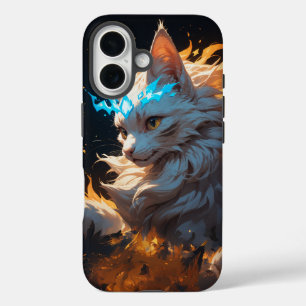 Coques iPhone 16 Chat de flamme mystique familier