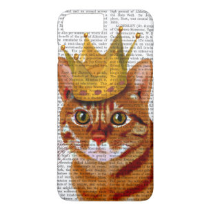Coque iPhone 7 Plus Chat de gingembre avec la couronne Portrai