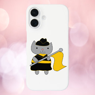 Coques iPhone 16 Chat de la Garde de Couleur Noir et Jaune Doré