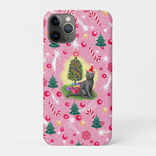 Case-Mate iPhone Case Chat de Noël rose