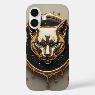 Coques iPhone 16 Chat doré Luxueux portrait🐈