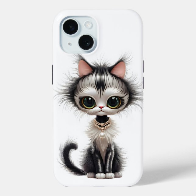 Coques Case-Mate iPhone Chat En Dessin Avec Collier En Perle (Verso)
