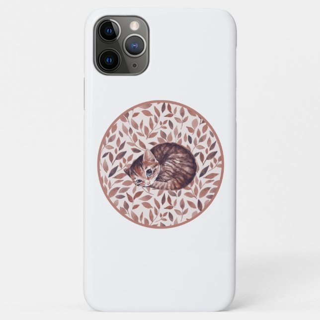 Coques Case-Mate iPhone Chat endormi. Aquarelle (Dos)