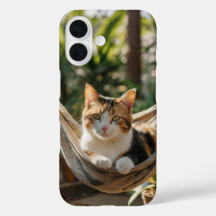 Coques iPhone 16 Chat endormi dans un hamac