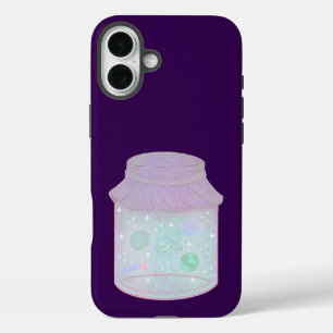 Coques iPhone 16 Plus Chat Galaxie dans un Pot   Art de Chat Kawaii de l