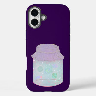 Coques iPhone 16 Plus Chat Galaxie dans un Pot | Art de Chat Kawaii de l