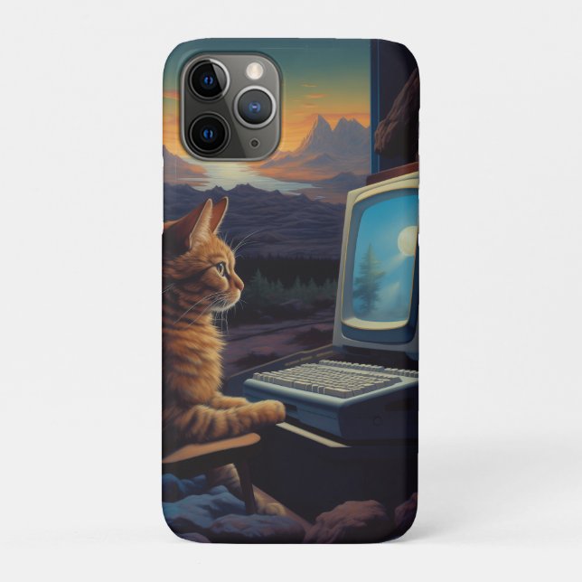 Coques Case-Mate iPhone Chat Gamer Retro | Jeu d'art Pixel 8 bits (Dos)