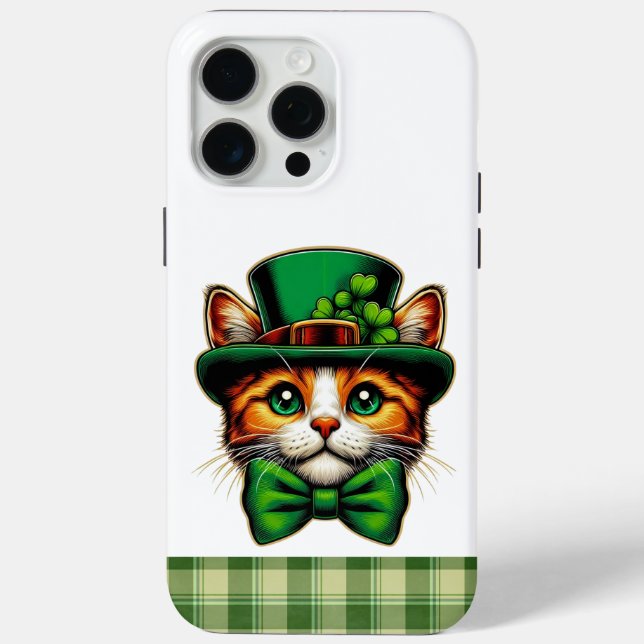 Coques Case-Mate iPhone Chat mignon/chaton Saint Patrick's Day (Verso)