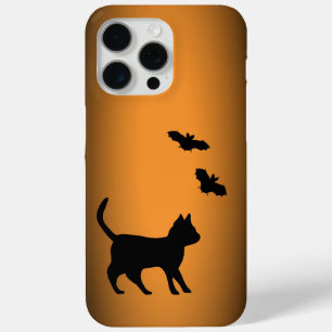 Coque iPhone 15 Pro Max Chat noir avec chauve-souris