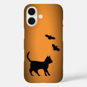 Coques iPhone 16 Chat noir avec chauve-souris