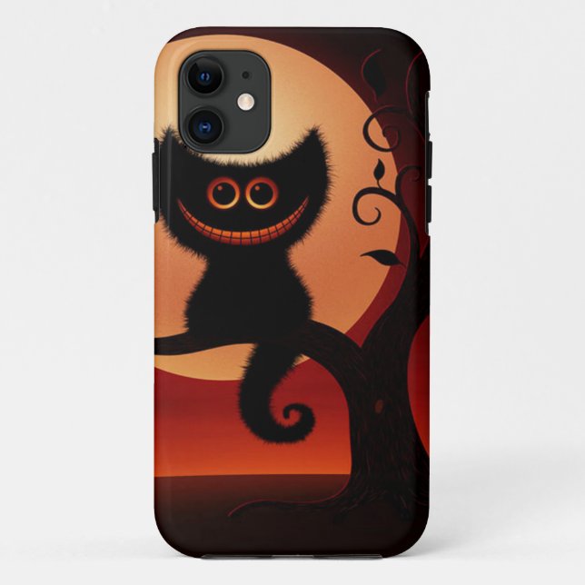Coques Case-Mate iPhone Chat noir de Whimsical (Dos)