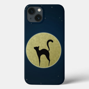 iPhone 13 Case Chat noir élégante silhouette et lune