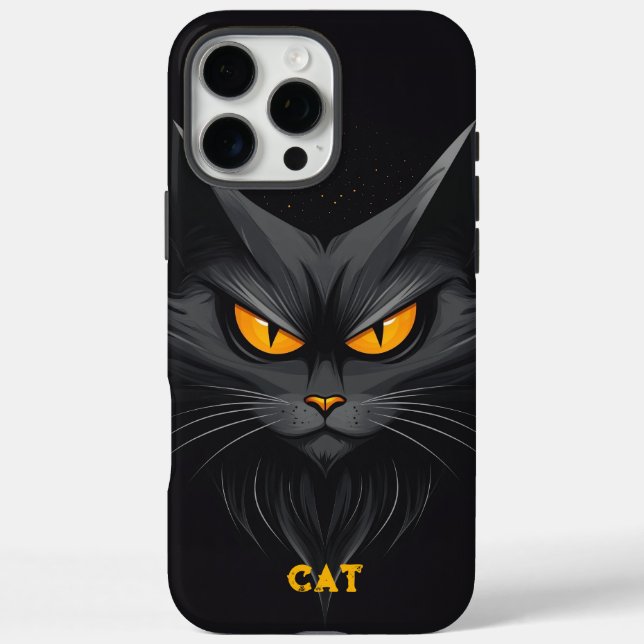 Coques Case-Mate iPhone Chat noir en colère personnalisé (Verso)