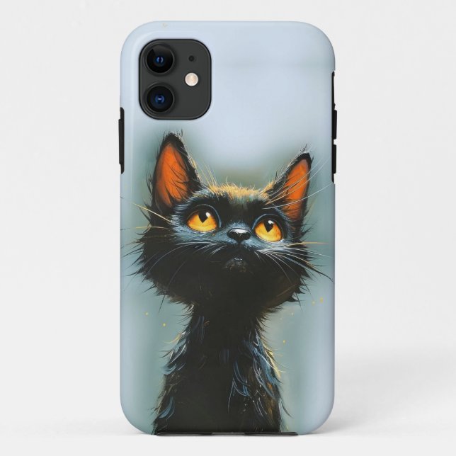 Coques Case-Mate iPhone Chat noir enchanté (Dos)