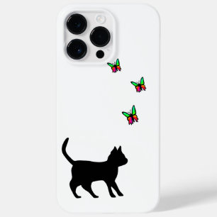 Coque Pour Pour iPhone 14 Pro Max Chat noir et papillon