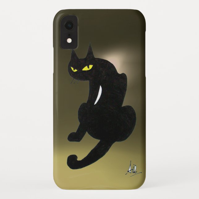 Coques Case-Mate iPhone CHAT NOIR gris (Dos)