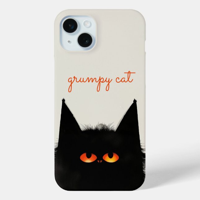 Coques Case-Mate iPhone Chat noir grumeux (Verso)