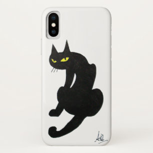 Coque Case-Mate Pour iPhone CHAT NOIR NINJA Blanc