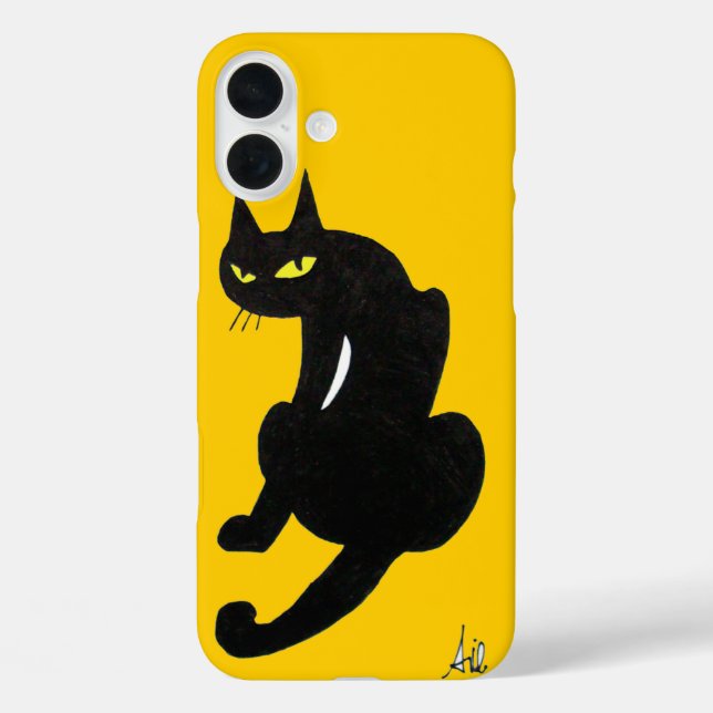 Coques Case-Mate iPhone CHAT NOIR NINJA Jaune Vibrant (Verso)