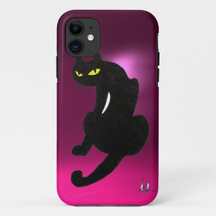 Coques Pour iPhone CHAT NOIR rose