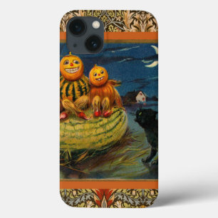 Etui iPhone Case-Mate Chat noir vintage Halloween Citrouille