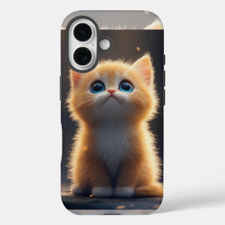 Coques iPhone 16 Chat orange mignon