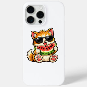 Coque iPhone 15 Pro Max Chat pastèque cool