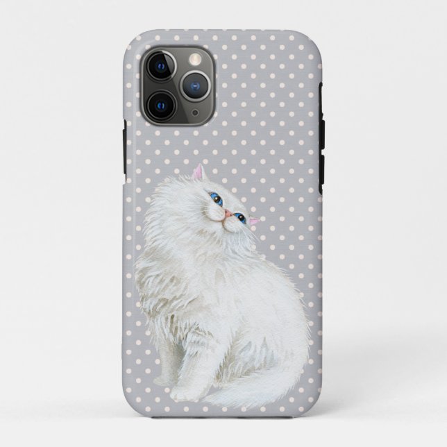 Coques Case-Mate iPhone Chat perse sur des points gris et blancs (Dos)