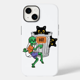 Coque Pour iPhone 14 Chat Peureux Halloween