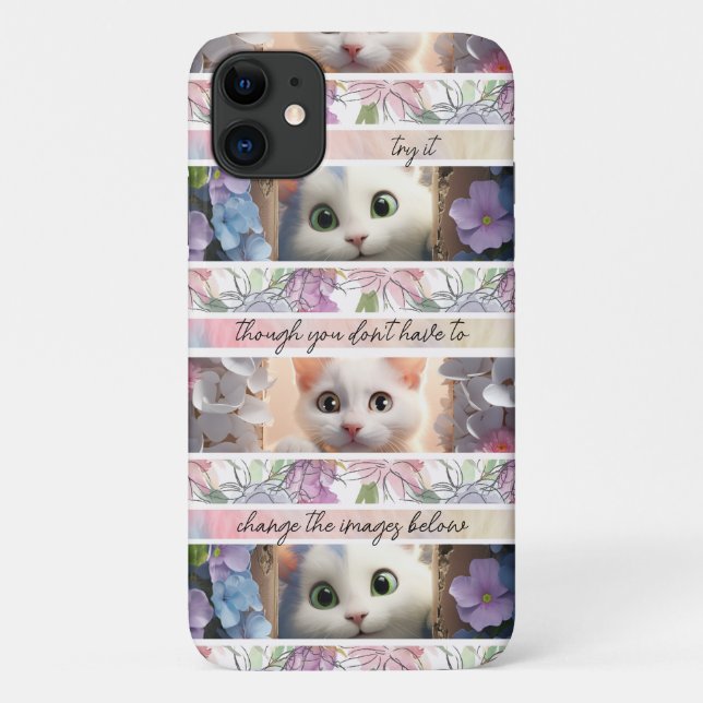 Coques Case-Mate iPhone Chat photo remplaçable à rayures Nice (Dos)