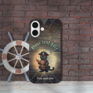 Coques iPhone 16 Chat pirate curieux déchiffrant d'anciens mystères