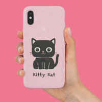 Chat rose et noir mignon
