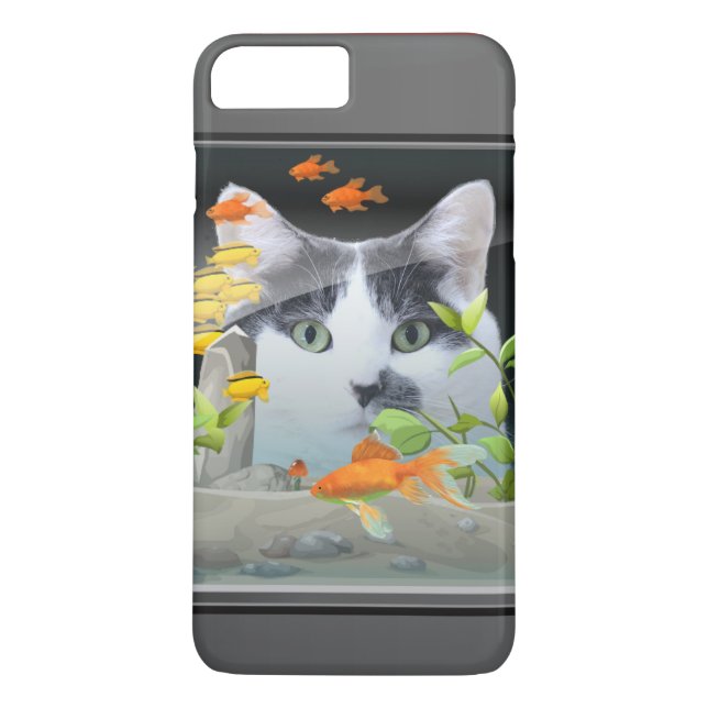 Coques Case-Mate iPhone Chat scrutant dans l'aquarium (Dos)