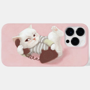 Coque Pour Pour iPhone 14 Pro Max Chat sur le téléphone