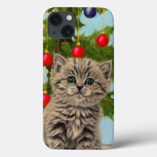 Case-Mate iPhone Case Chat vintage et sapin de Noël