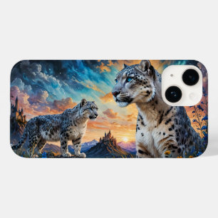 Coque Pour iPhone 14 Château de Leopard de Neige Levée de soleil réflex