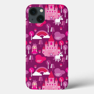 iPhone 13 Case château de princesse et arc-en-ciel de licorne