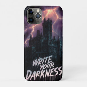 Case-Mate iPhone Case Château gothique hanté sous orage avec texte