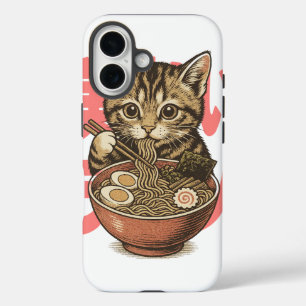 Coques iPhone 16 Chaton au délicieux Ramen