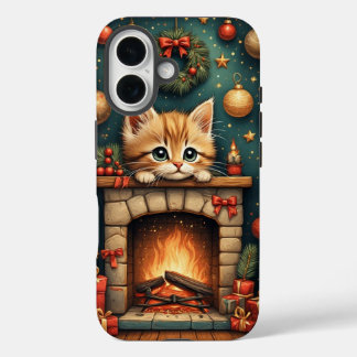 Coques iPhone 16 Chaton de Noël