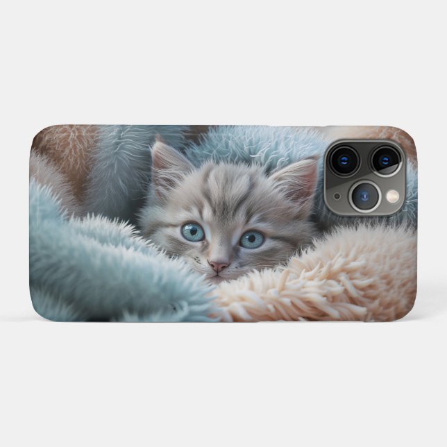 Coques Case-Mate iPhone Chaton duveteux dans une couverture douce (Dos (Horizontal))