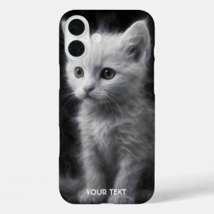 Coques iPhone 16 Plus Chaton Fantastique Cute White Smoke